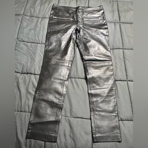 Leather Pants Rocker Style 100% Real Skinny Low Rise Unisex 30x29